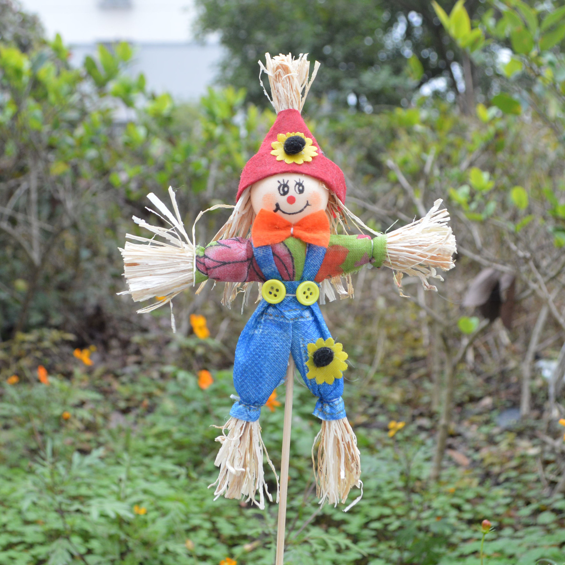 丰收节装饰品万圣节稻草人装扮摆饰节日布置南瓜造型摆件稻草人哇