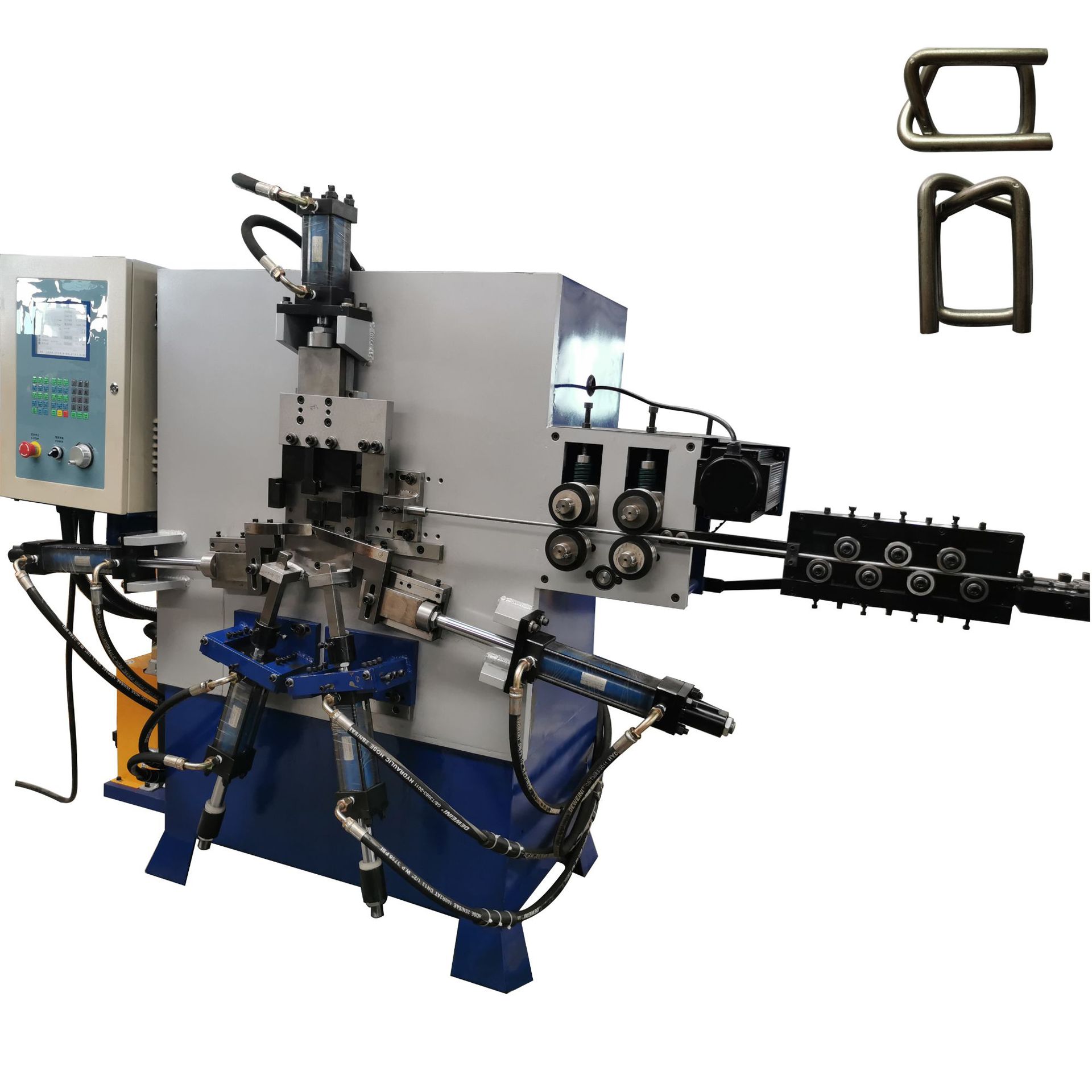 鑫亿 全自动钢丝铁丝打包扣化纤打包带扣生产设备 回形扣成型机