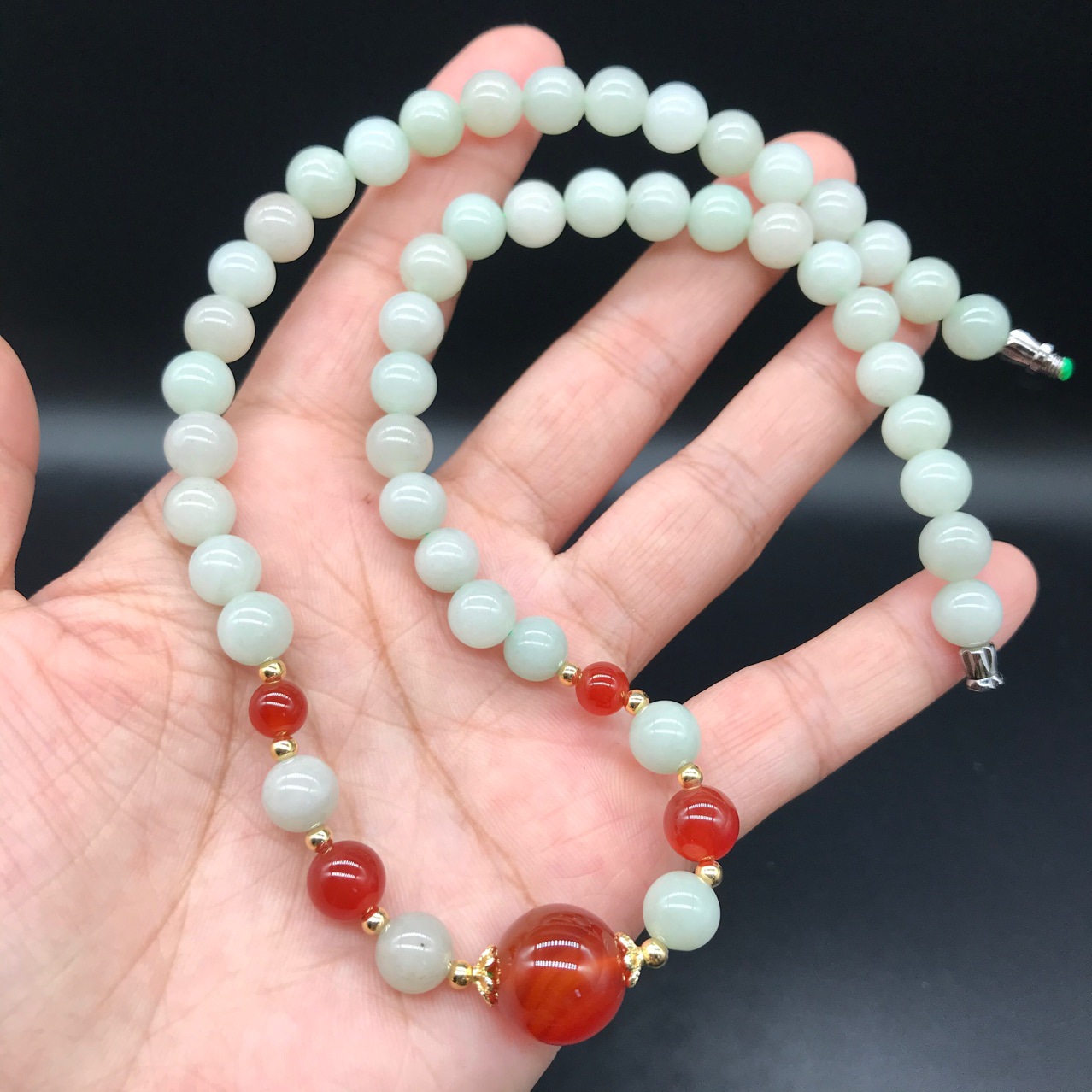 天然内蒙佘太翠手链 带朱砂手串 佘太翠手链项链 量大从优 福利款