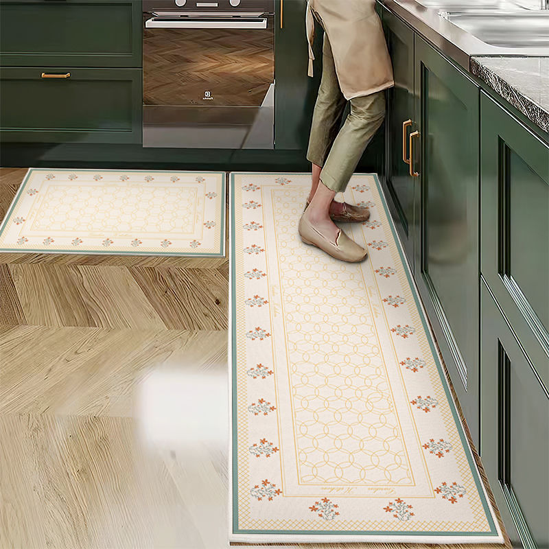 Light Luxury Wind Net Red Kitchen Floor Mat Strip Absorbent Oil-Absorbing Non-Slip Mat Stain-Resistant Floor Mat Waterproof and Oil-Proof Special Carpet