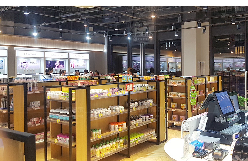 乐品商超货架展示架便利店钢木精品双面零食货架服装中岛展示柜