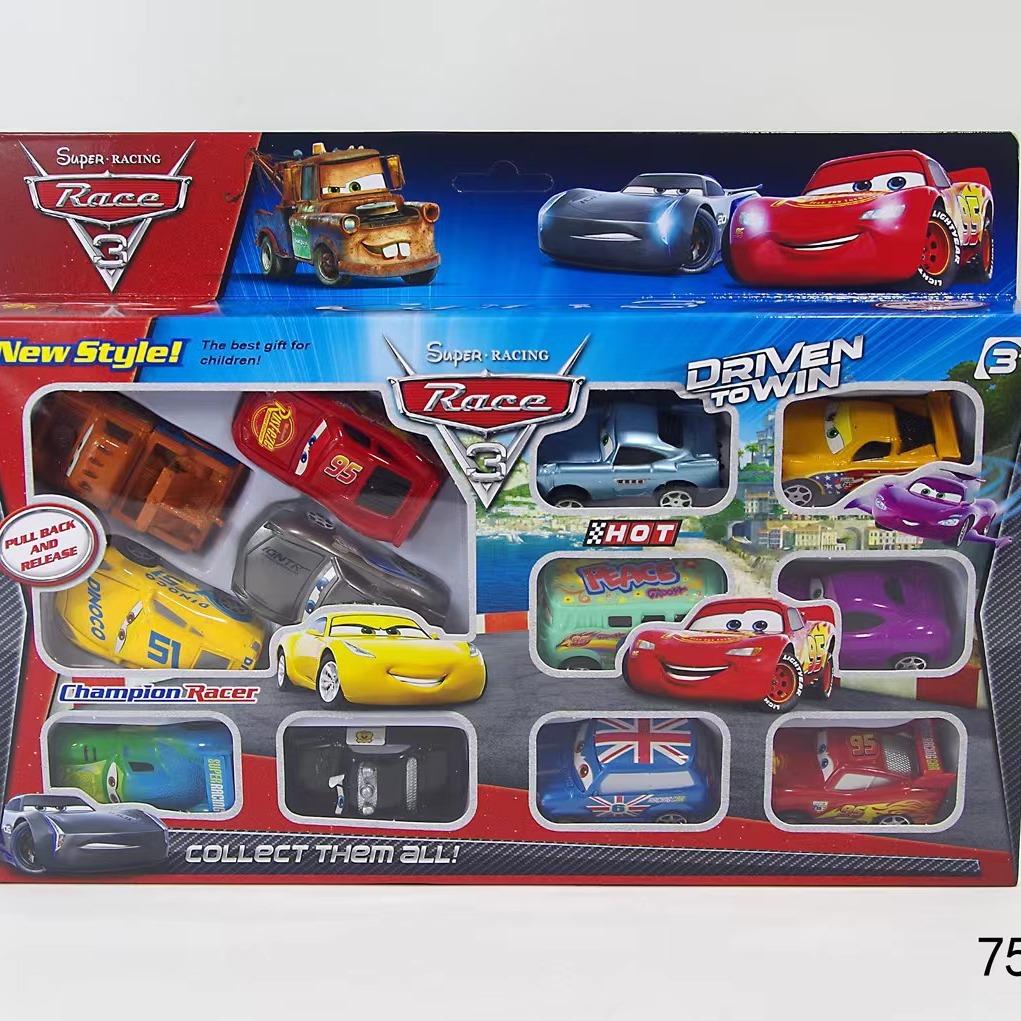 12只汽车总动员3 6cm回力闪电麦坤 6cm回力黑风暴 酷姐拉米雷兹
