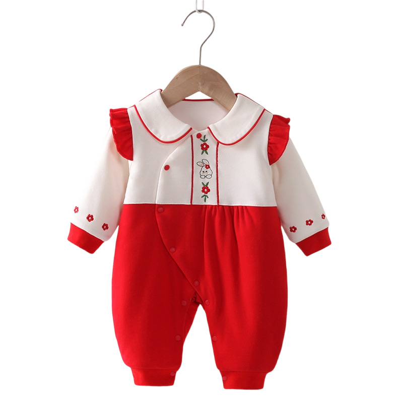 Spring Baby Jumpsuit Newborn Boneless Romper Baby 80G Thin Cotton Cartoon Butterfly Clothing Class a Warm Romper Baby Clothes