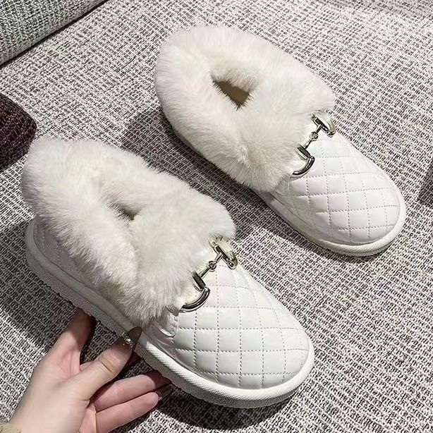 New Women's Snow Boots Winter Casual Shoes Fleece-Lined Cotton Boots Low Tube Slip-on Lazy Doug Shoes One Piece Dropshipping