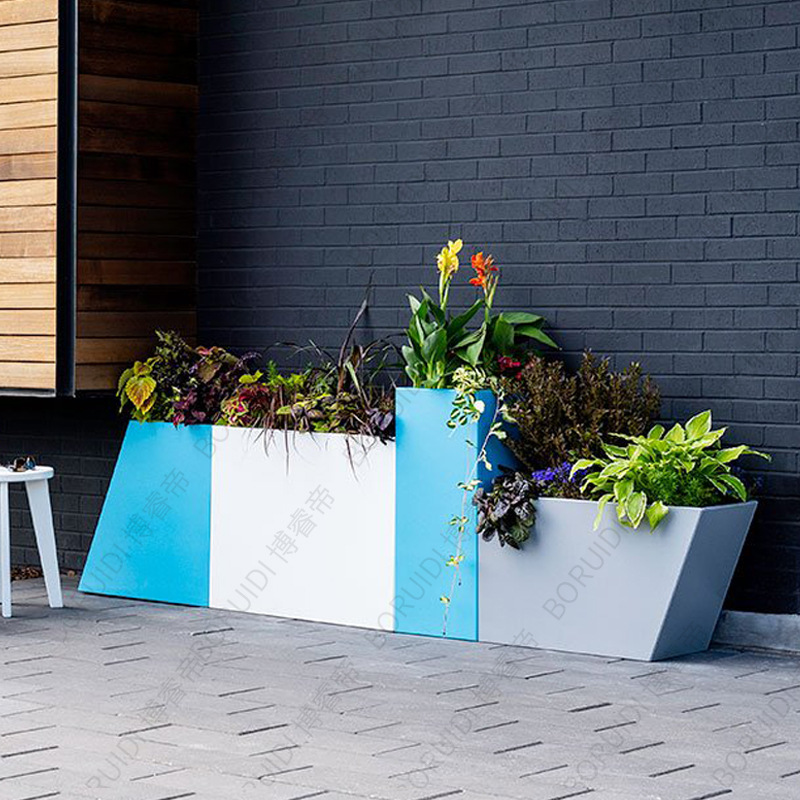 玻璃钢定制组合花箱奶茶店咖啡厅超长隔断花槽广场花园方形种植盆