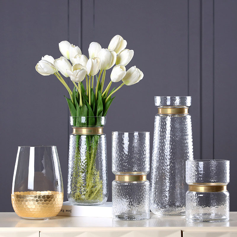 ins北欧简约创意轻奢客厅软装花插饰品水培花器透明玻璃花瓶摆件