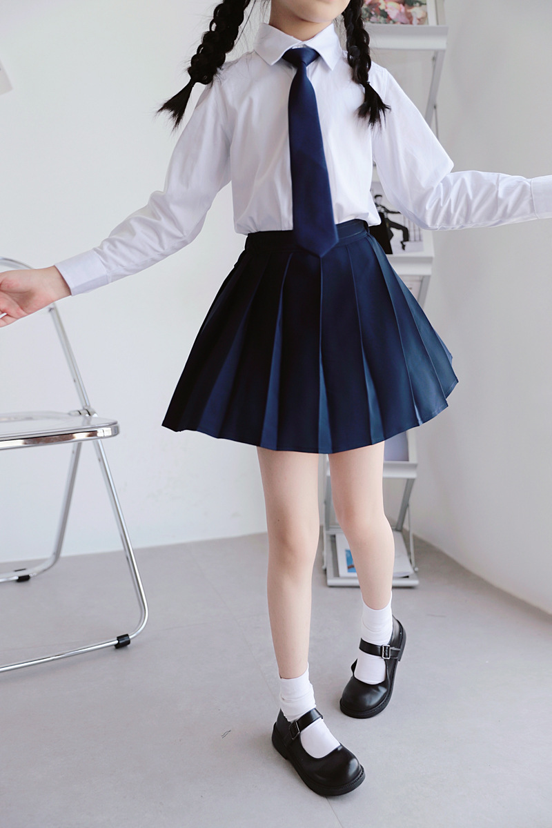纯色jk制服裙正版原创日系格裙套装百褶裙夏季儿女童短款半身裙子