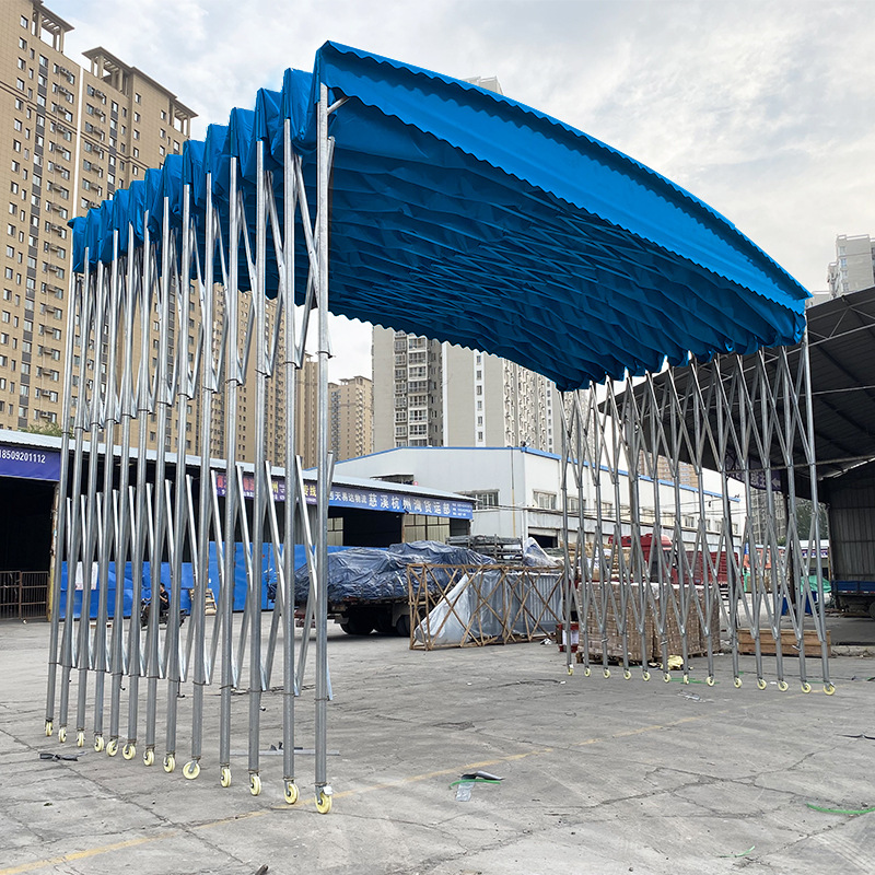 推拉雨棚活动帐篷户外大型移动伸缩遮阳棚夜市棚镀锌钢管大于3000