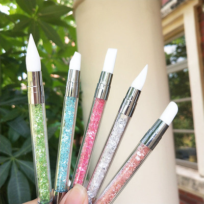 美甲工具硅胶笔 5支套装双头雕花压贴纸魔镜粉点钻大理石纹压笔