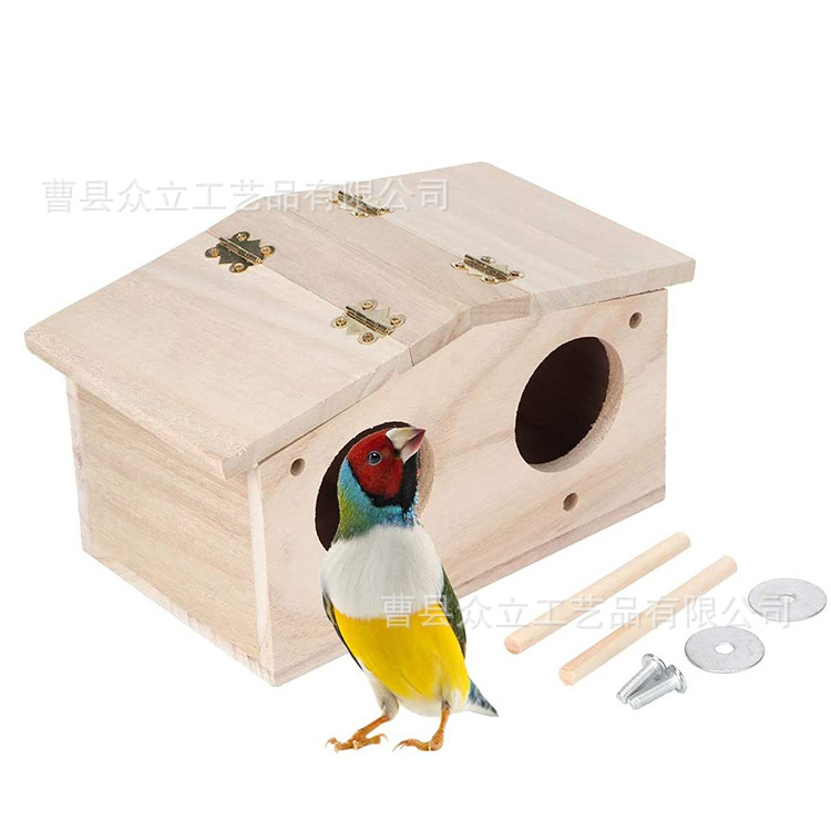 Factory Production Wooden Bird Cage Bird Nest Can Be Printed Logo Indoor Outdoor Pet Incubation Nest Parrot Breeding Wooden Nest