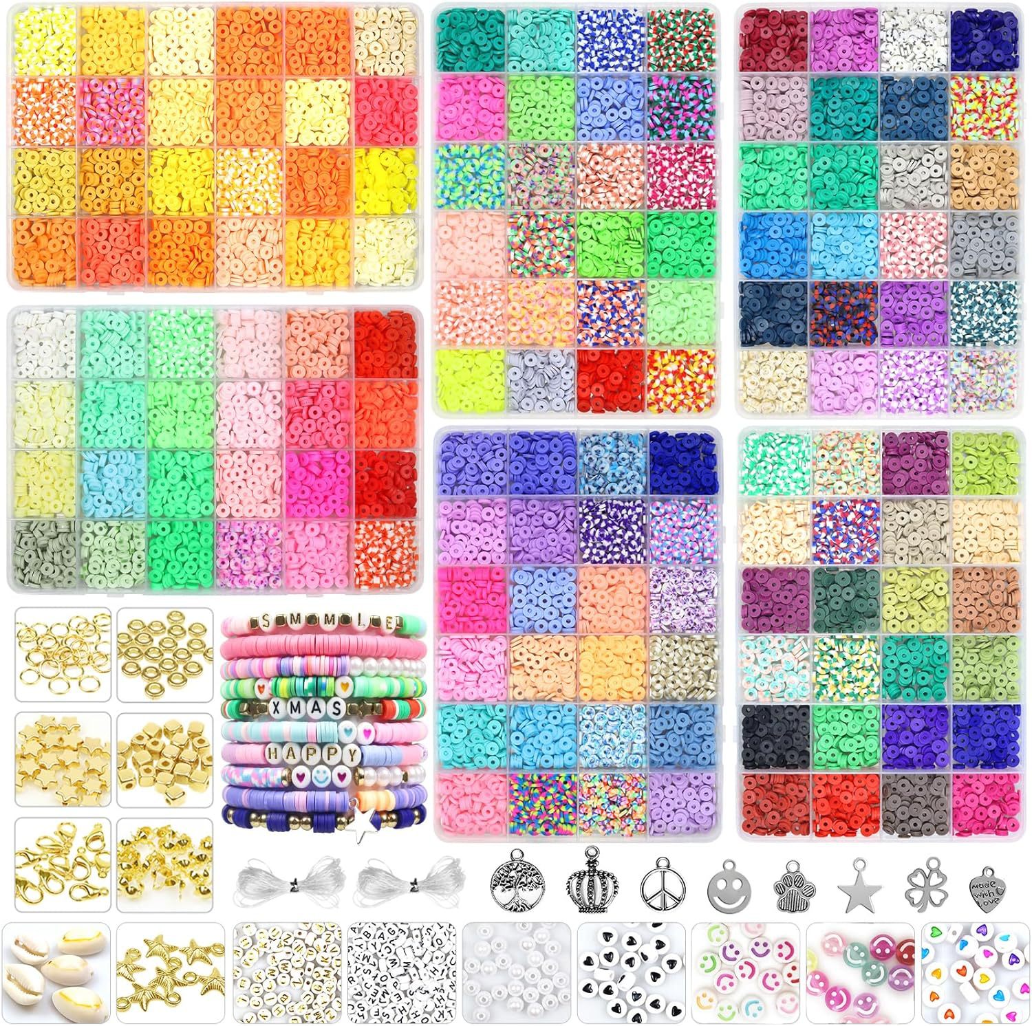 Cross-Border Beaded Diy Bracelet Material Package Beads Scattered Beads Diy Ornament Accessories Necklace String Beads Accessories Beads Full Set