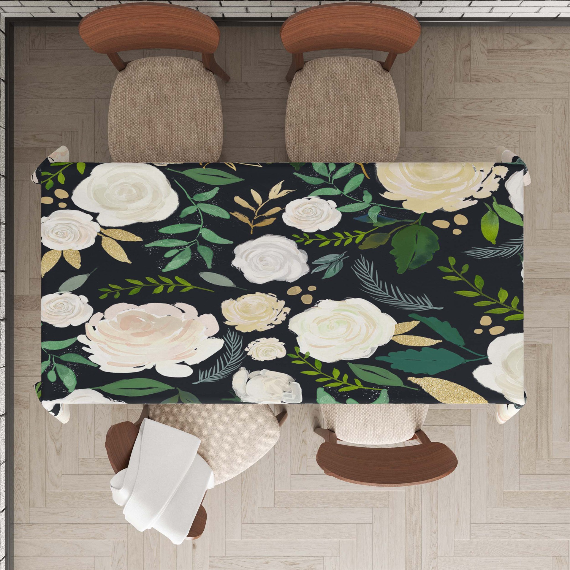 厂家直销跨境专供PVC桌布 台布可订制防水防油长方形卷料桌布