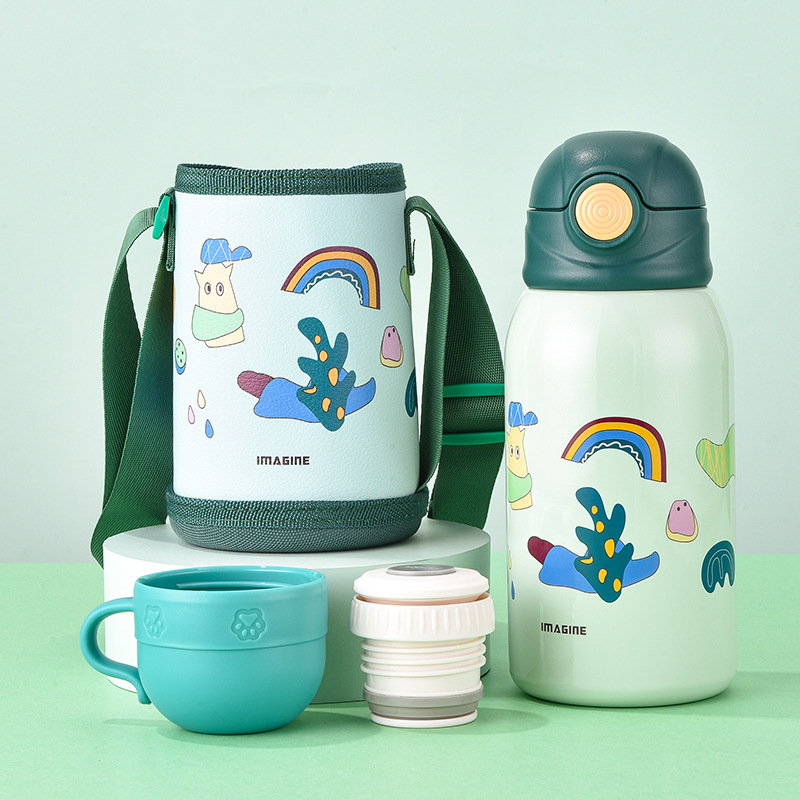 Factory Wholesale 316 Stainless Steel Children's Thermos Mug Children's Water Cup with Straw Student Kindergarten Baby Cup