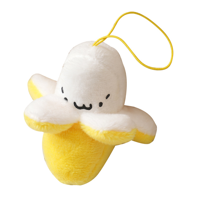 Cute Small Bananas Plush Toy Cell Phone Bag Creative Fruit Keychain Pendant Accessories Mini Small Sized Doll