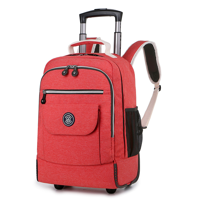 Brand Back Pull Dual-Purpose Trolley Schoolbag Backpack Burden Reduction Spine Protection Schoolbag Ultra-Light Factory Direct Sales Trolley Bag