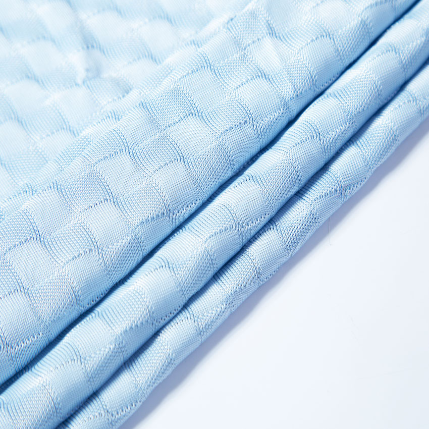 日式冰丝面料 冷感方格面料 凉感针织面料 家纺家居接触冷感面料