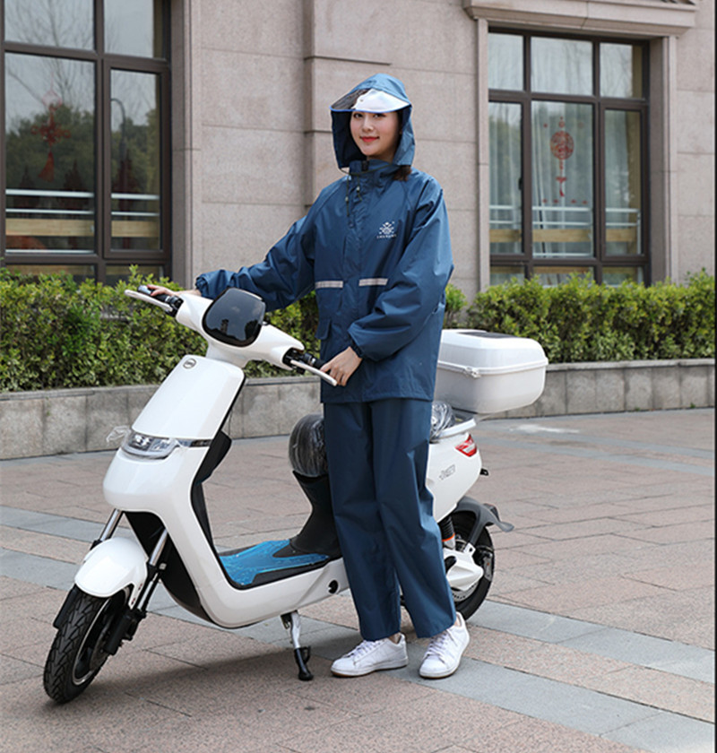 华海双层休闲套装雨衣裤外套防水男女电动车摩托车防暴雨全身骑行