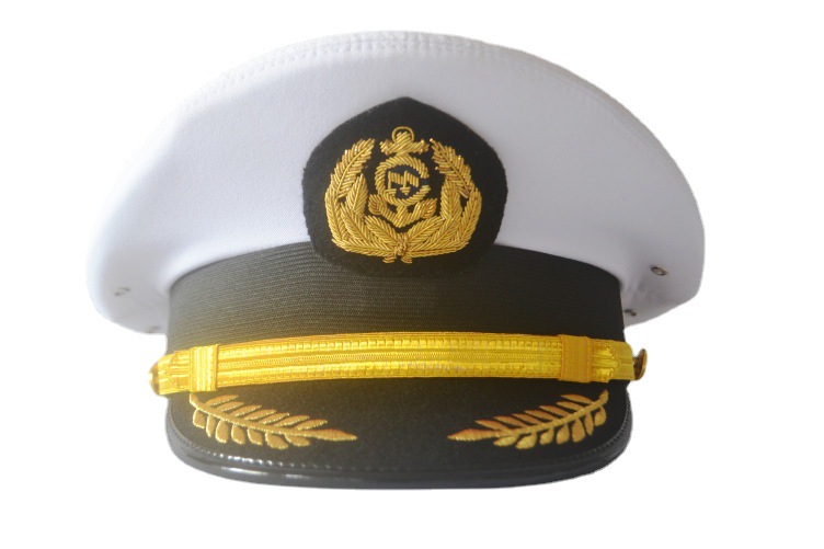 新款高档印度丝海军帽 白色海军大盖帽国外船员大盖帽拍摄演出帽