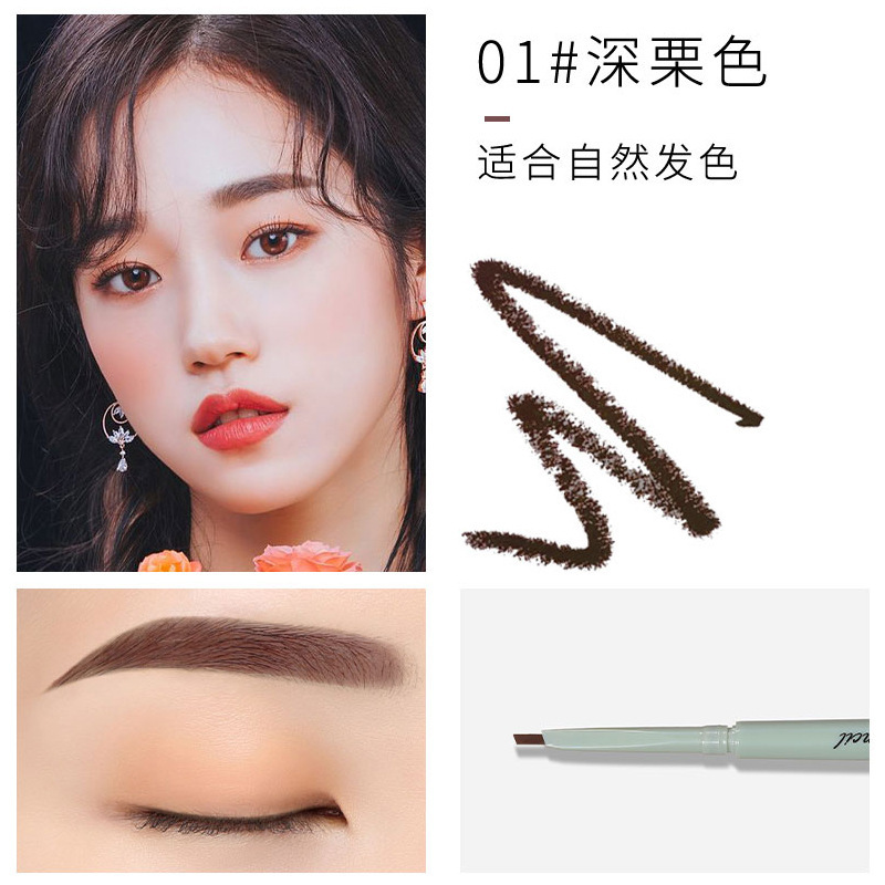 Wodwod Small Briefs Double-Headed Eyebrow Pencil Ultra-Fine Pen Point Ultra-Fine Waterproof Long Lasting Fadeless Distinct Look Wild Eyebrow