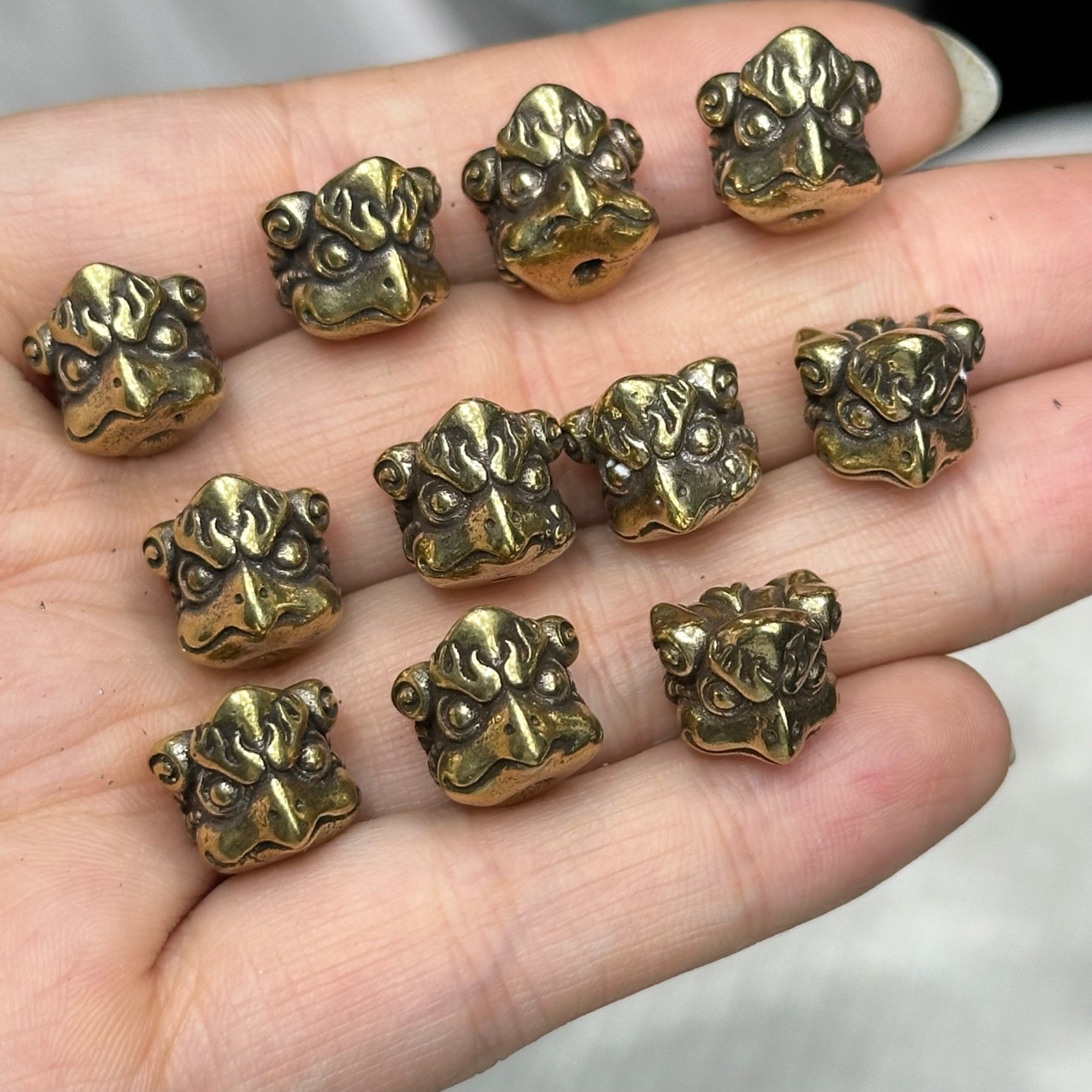 藏式黄铜大鹏鸟配珠 藏传文玩配饰 diy手串顶珠背云勒子文玩佛珠