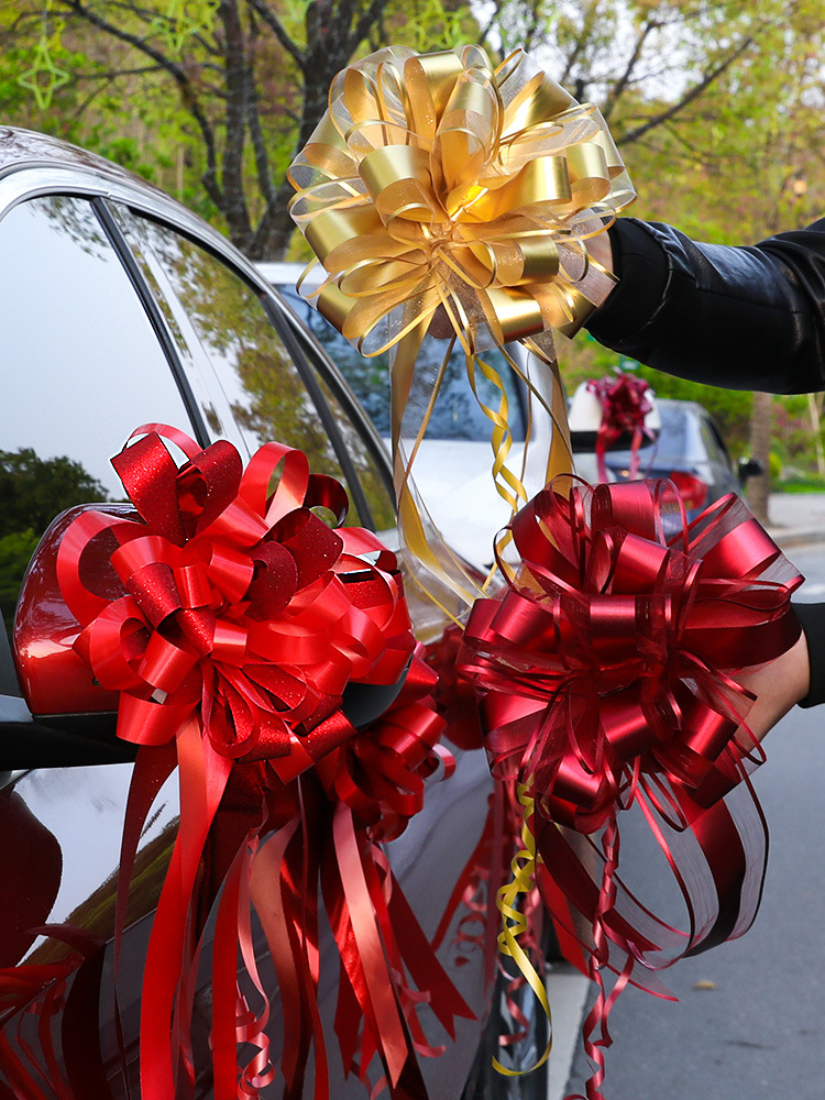 手拉花结婚礼手拉花装饰布置婚车彩带副汽车蝴蝶结婚庆用品大全