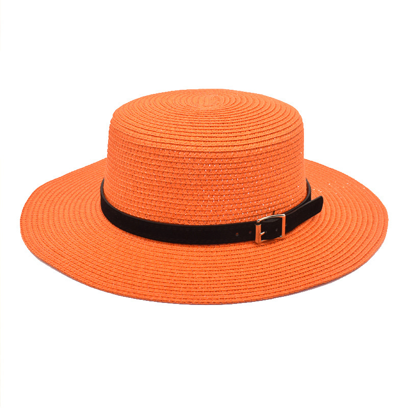 Amazon Hat Women's Accessories Wide Brim Flat-Top Cap European and American Flat Brim Top Hat Straw Hat Cross-Border Sun Protection Sun Hat Tide