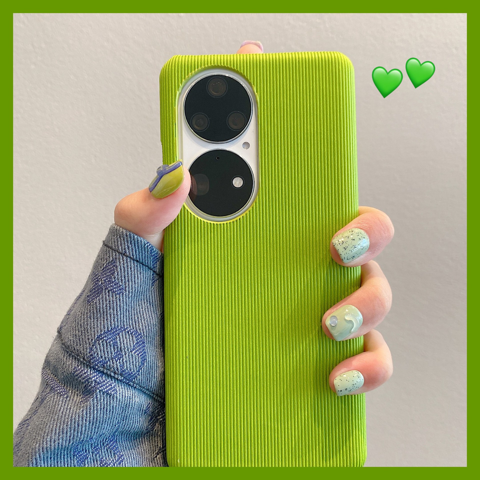 适用华为p50pro手机壳p40pro牛油果绿p30/nova9/8/7荣耀50支架潮