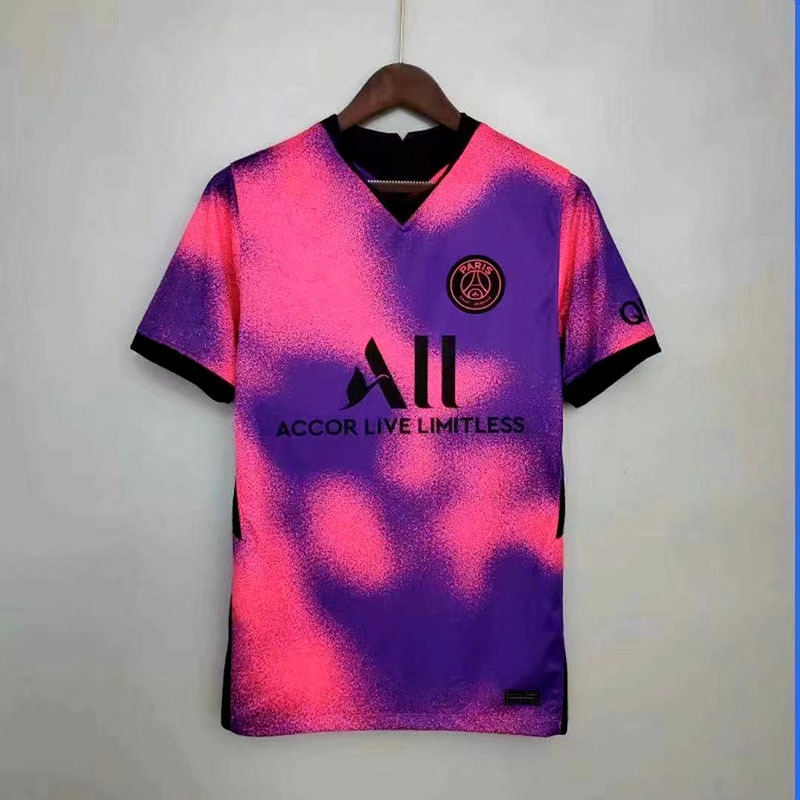 20-21巴黎圣日耳曼第四客场足球服7号姆巴佩10号内马尔aj联名球衣