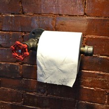 复古工业风格浴室卫生间纸巾架厕所擦手置物架水管铁艺厕纸卷纸架