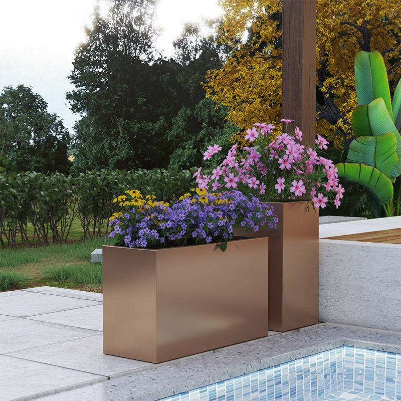 户外花箱售楼部铁艺花槽市政道路围栏房地产花坛不锈钢花盆种植箱