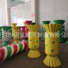 大型玻璃钢糖果展示道具高品质玻璃钢糖果展示架橱窗陈列台立体