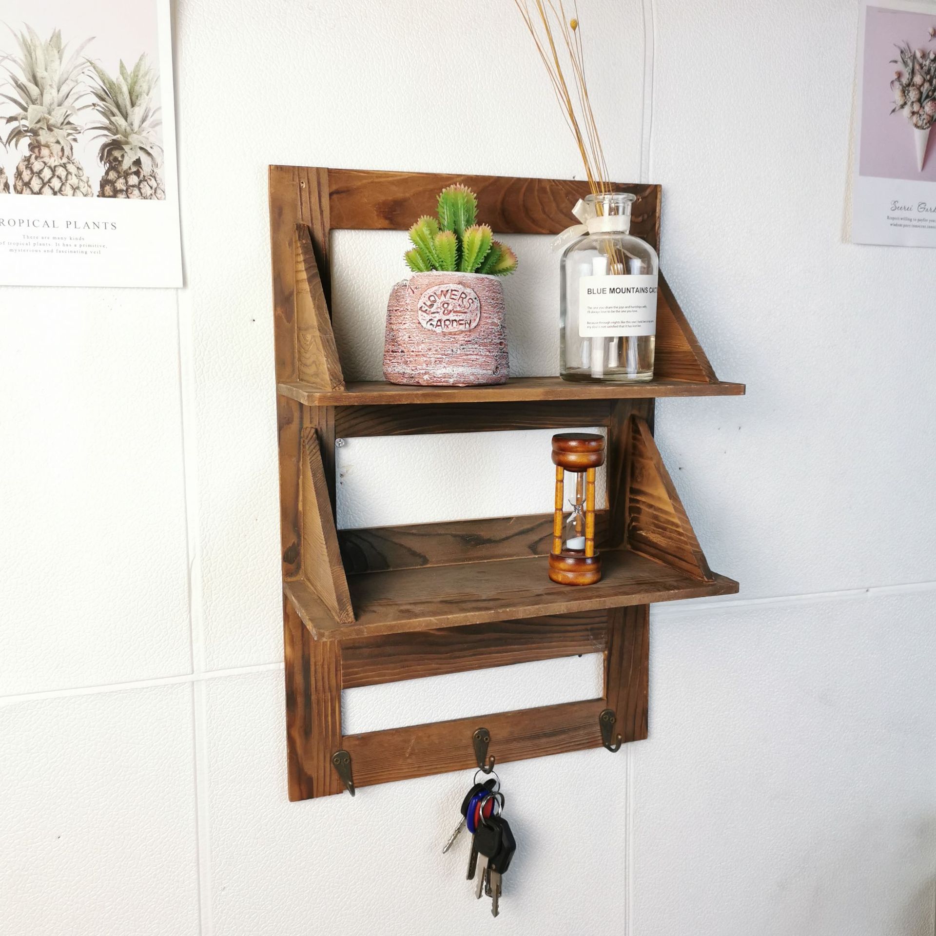 0成交0个实木三角形置物架板北欧层板墙壁搁板门口装饰墙上置物架跨境