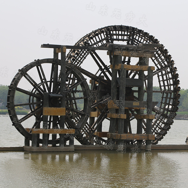 兰州水车园 户外网红景观落地摆件 仿古水利机械灌溉工具黄河筒车
