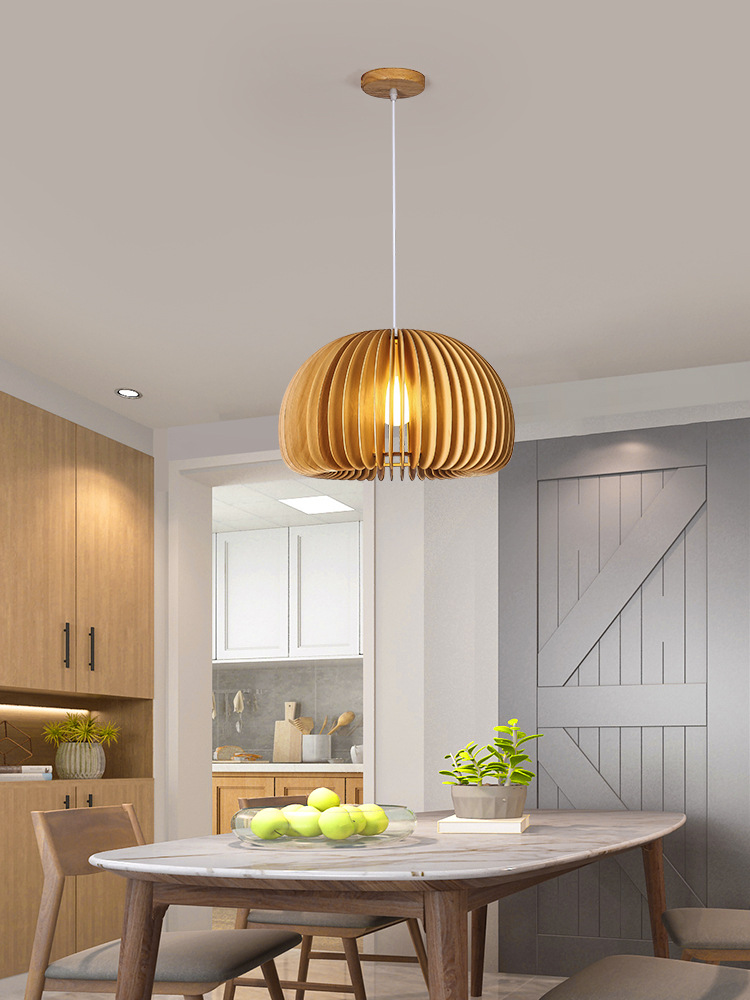 日式木艺吊灯黑胡桃木色创意个性料理火锅餐厅咖啡店吧台装饰灯具
