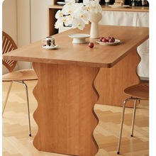 美式复古轻奢全实木艺术家用长方形餐桌现代简约创意电脑桌办公桌