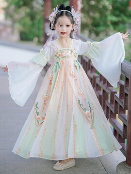 汉服女童2024新款儿童古装中国风超仙唐装古风公主女孩春秋连衣裙