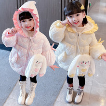 女童宝宝加绒加厚棉服儿童4冬装洋气卡通棉衣外套0-2-3岁洋气棉袄