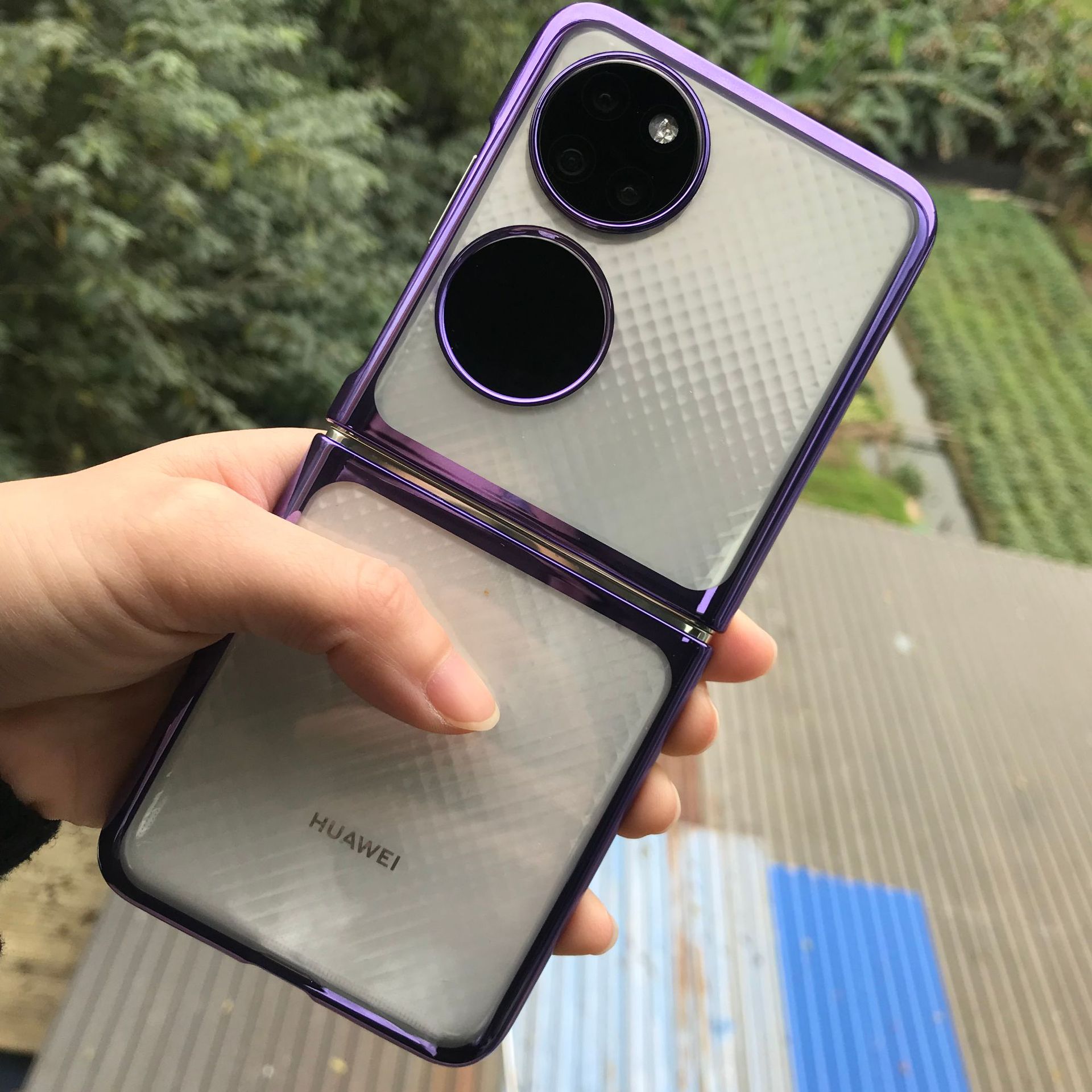 适用于华为p50 pocket手机保护壳pocket s手机套5g折叠屏版pc电镀