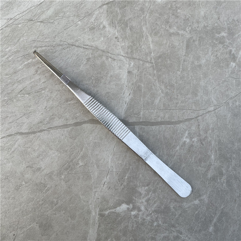 加厚组织镊不锈钢有齿镊14cm带钩敷料镊子鼠齿镊皮镊夹持镊
