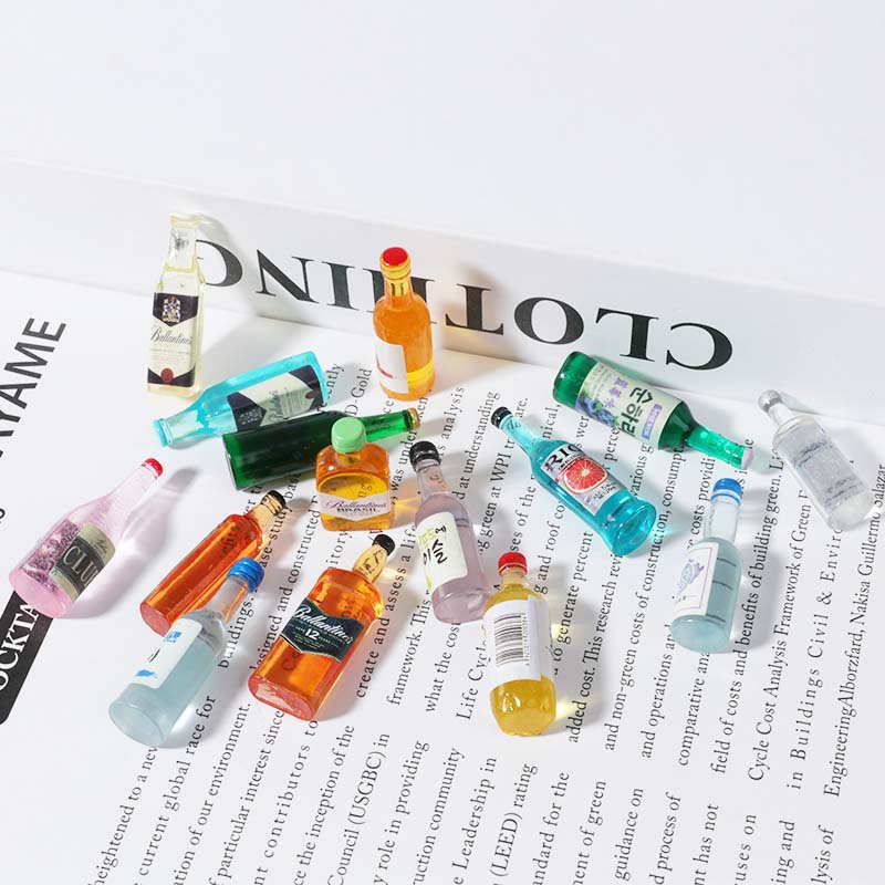 Simulation Mini Decorations DIY Phone Case Accessories Resin Accessories Beverage Bottle Candy Toy Micro Landscape Ornaments Wholesale