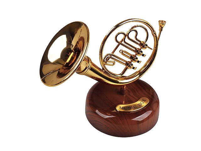 Saxophone Eight-Tone Rotating Music Box Small round Number Eight-Tone Rotating Desktop Decoration Car Birthday Gift Music Device
