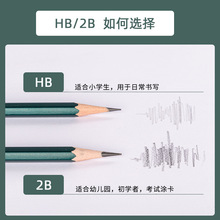 得力2b铅笔小学生 无铅毒考试答题涂卡一年级hb铅笔写字初学者六