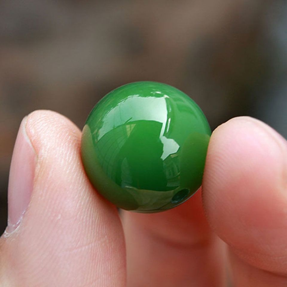 菠菜绿碧绿色碧玉散珠天然和田玉品质碧玉散珠手链项链珠子