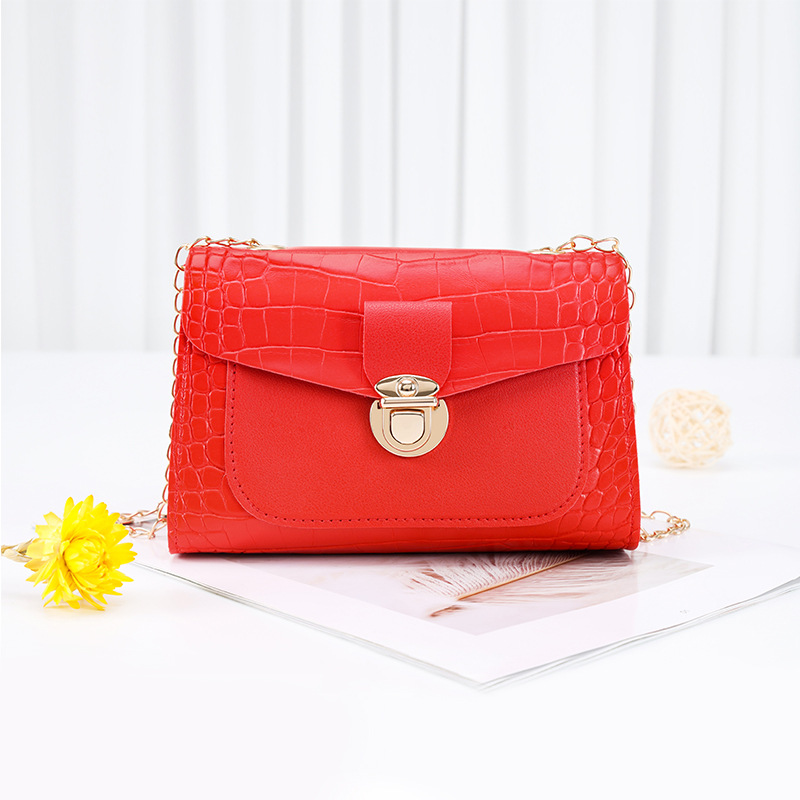 Factory Wholesale Sweet Phone Small Square Bag Summer 2022 Casual Stone Pattern Shoulder Women's Bag Crossbody Chain Bag