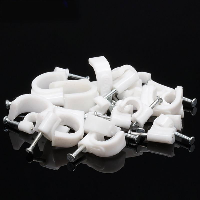 理线器束线管100粒钉卡钢钉线卡圆形电线固定扣墙钉线钉电线卡扣