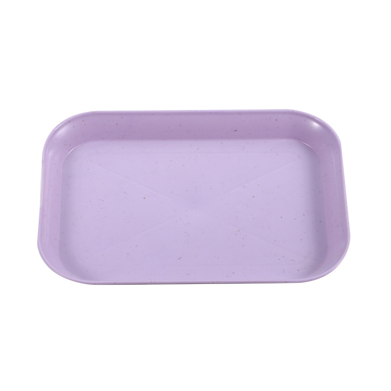 Wheat Straw Rectangular Plate Dish Plastic Meal Plate Simple Tray Household Dinner Plate Fruit Plate in Stock