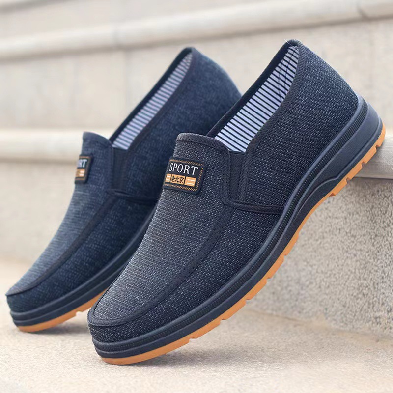 Foreign Trade Men's Shoes Casual Soft Bottom Cloth Shoes Slip-on Old Beijing Cloth Shoes Tendon Bottom Men's Walking Shoes Foreign Trade Wholesale