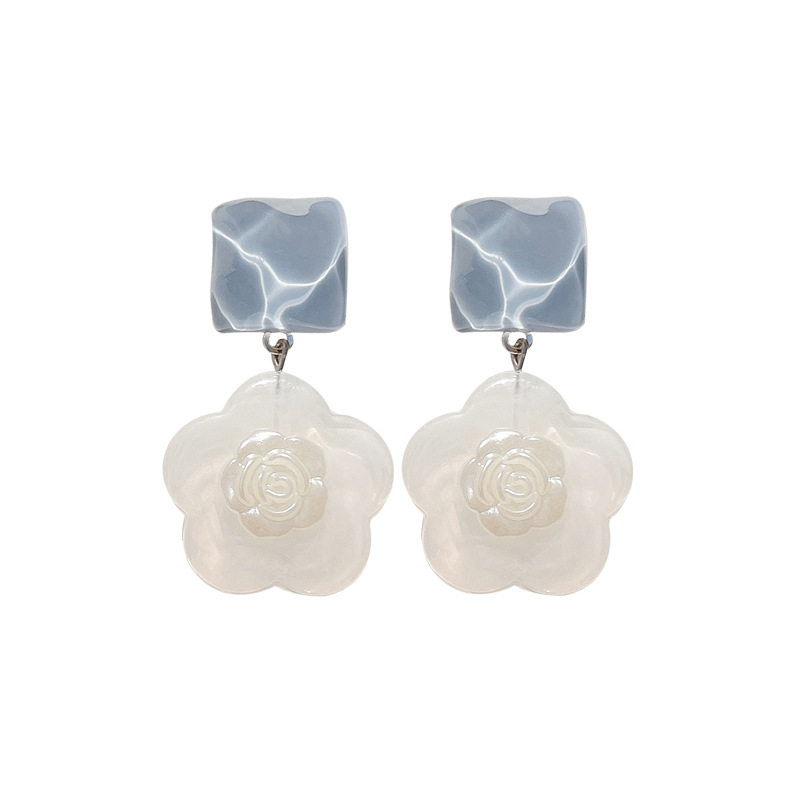 S925 High-Grade Retro Temperament Earrings Minority Simple Design Frosty Style Earrings Flower Earrings