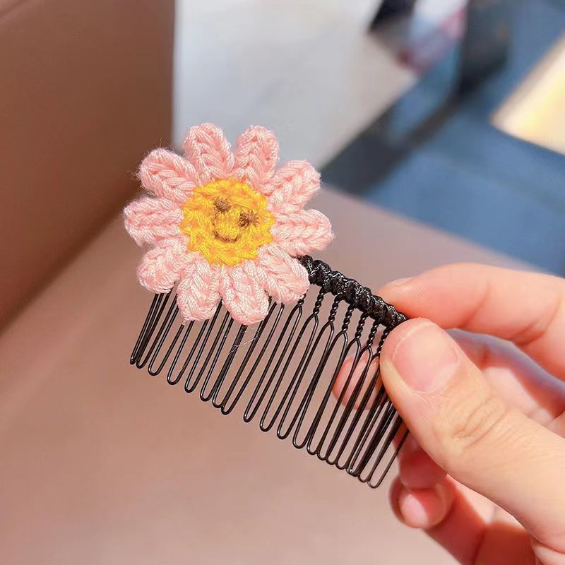 Children's Hair Patch Hair Comb Girl Flower Hair Comb 2023 Internet Celebrity Girl Bangs Finishing Bow Hair Clip