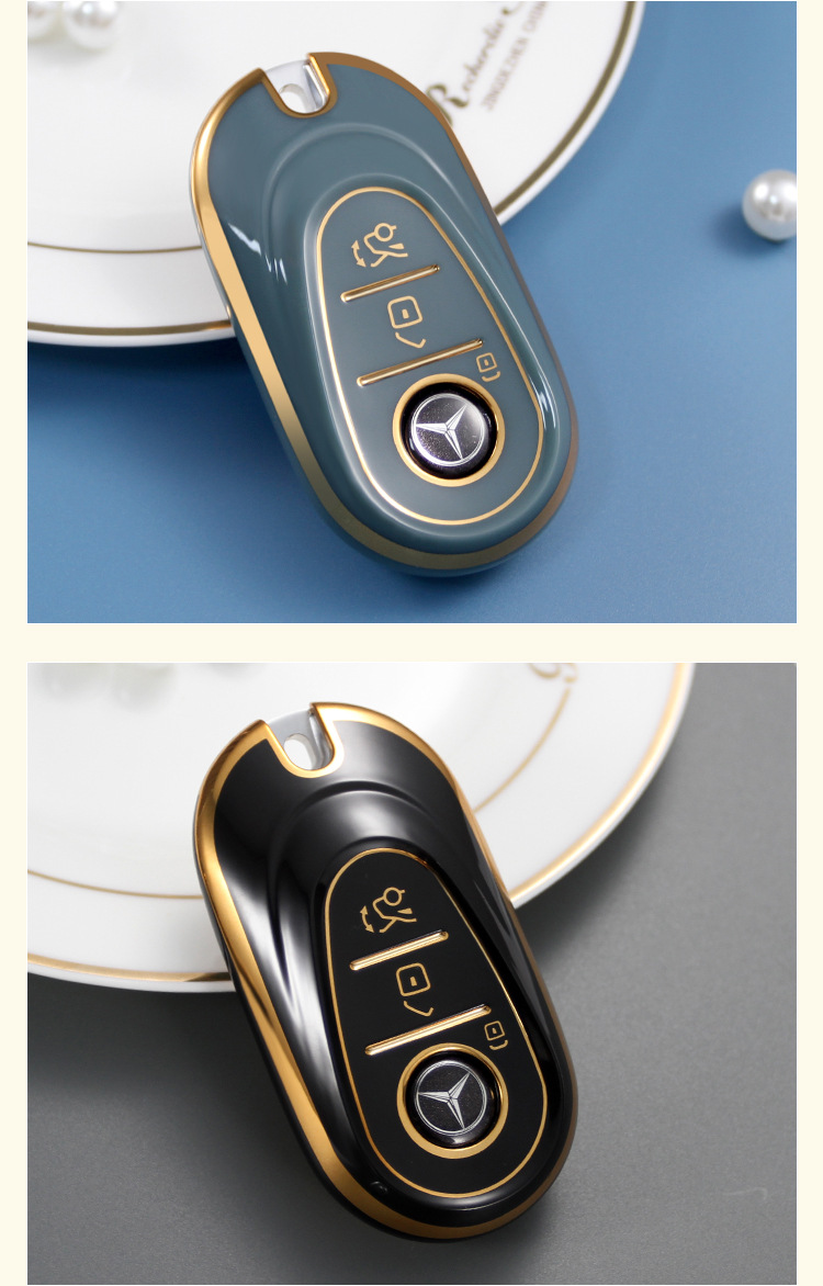 适用2021款奔驰s级钥匙套21款新s400l汽车钥匙包s450l高档金边tpu